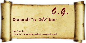 Ocsenás Gábor névjegykártya