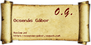 Ocsenás Gábor névjegykártya